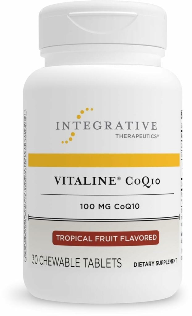 Integrative Therapeutics Vitaline CoQ10 100 מ"ג - תוספי תמיכה לבריאות המוח למבוגרים * - תמיכה בריאות הלב * - חינם - פירות טרופיים פלאדורed, 30 טבליות צ'כוסות (30 משרתים)