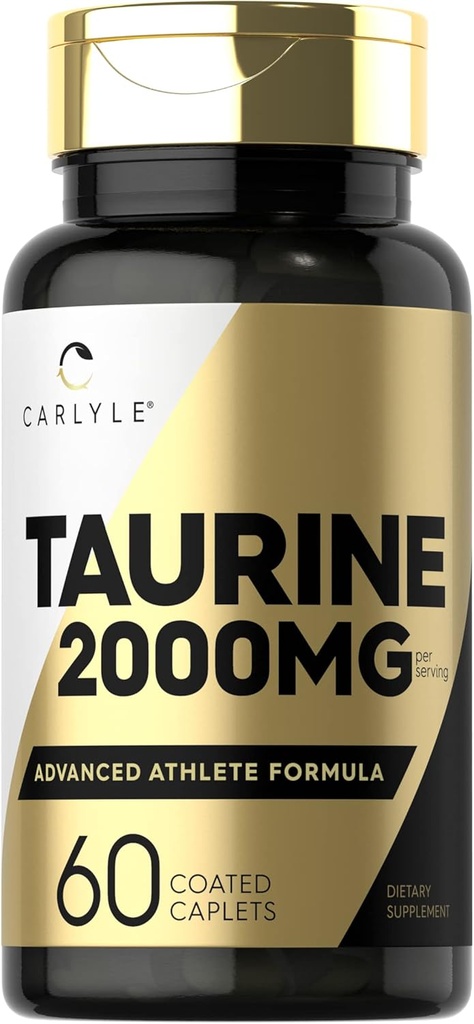 קרלייל טאורין 2000mg | 60 Caplets | Amino Acid Supplement