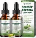 (2 Packs) Pure Soursop Graviola נוזל טיפות תמיכה בריאות העור, שינה ואנטיoxidant - Guanabana שמן אורגני Leaf Exact Soursop Bitters נוזל טיפות, Natural Flavor, non-GMO, טבעוני 4 Fl Oz