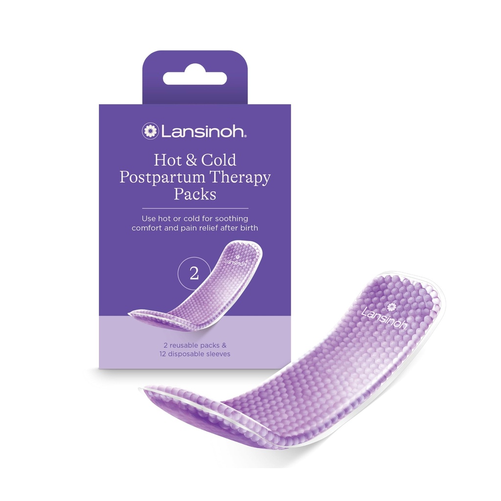 Lansinoh Hot and Cold Postpartum Pads - Reusable Perineal Ice Packs for Postpartum Recovery, Work & Delivery Essentials, 2 Count