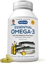 ANDREW LESSMAN Essential אומגה 3 Mint - 600 Softgels - Ultra-Pure, שמן אומגה 3 גבוה. DHA גבוה, No Stomach Upset, No Contaminants, No Mercury. קל ל-Swallow Softgels