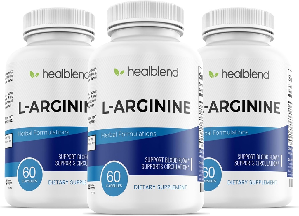 L-Arginine Plus: Calcium, Niacin, L-Arginine Band, L-Citrulline Complex & Betaine - 180 קפסולות (3 Pack)