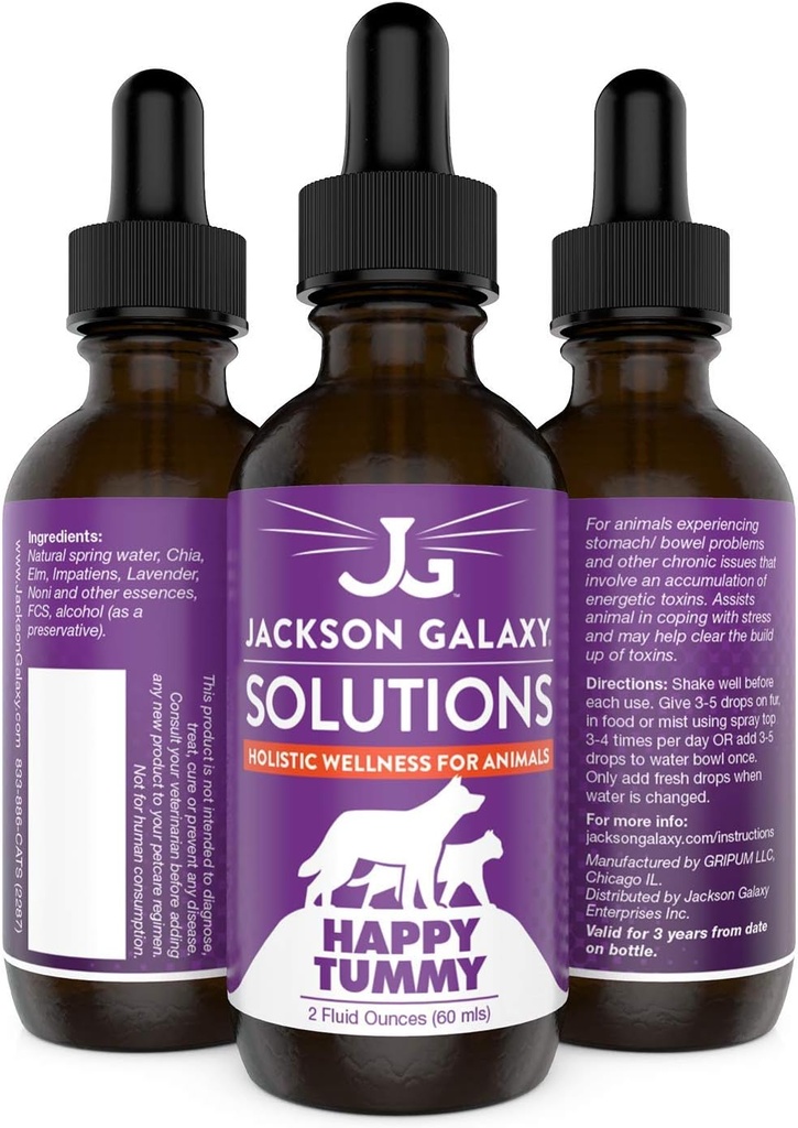 ג'קסון גלקסי: Happy Tummy (2 oz.) - פתרון Pet - Help with Stress and Discharge Toxins - Can Aid with Stomach Issues (IBD, Constipation וכו ') - פורמולה All-Natural Formula - רייקי אנרגיה אנרגיה אנרגיה