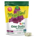 Mega Food Kids One Daily Multivitamin Soft Chews - ילדים ויטמינים עם ויטמין B, ויטמין C, ויטמין D & ויטמין E - Age, Vegetarian, Made Without 9 Allergens - Grape Flavor - 30 צ'אדות