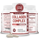 Purely Optimal Premium Multi Collagen Peptides Capsules (Types I, II, III, V, X) - Hair, Skin and Nails, Digestive & Joint Health Supplement, Hydrolyzed Collagen Pills (90 Capsules)