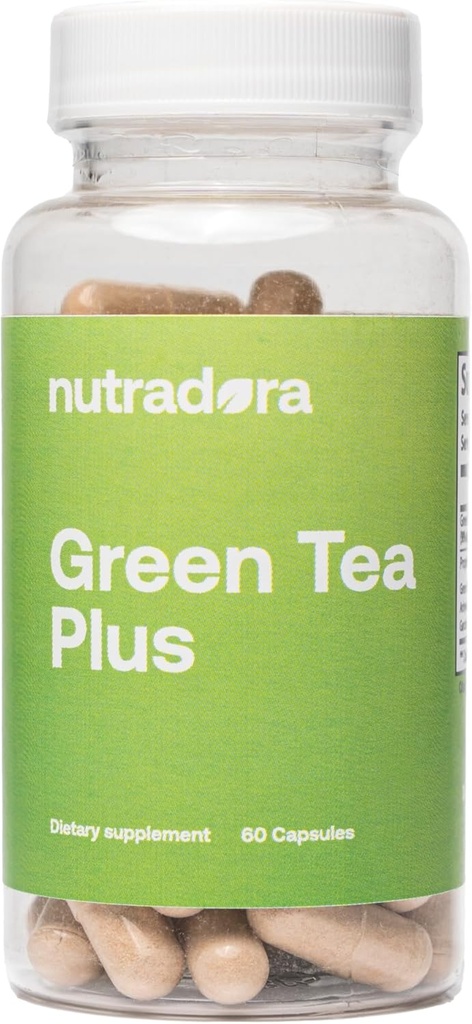 קפסולות תה ירוקות עם EGCG & Green Coffee Bean Extract - תוספת צמחית אורגנית עם תמיכה של נשים וגברים, טבעוני, 60 גלולות