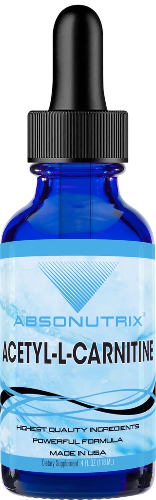 Absonutrix Acetyl L-Carnitine, 593 מ"ג לשרת, 200 שרתי פוטנט, Quick Absorption Liquid Drops, Gluten-Free, Third-Party Tested, GMP-Certified, non-GMO, Made in USA