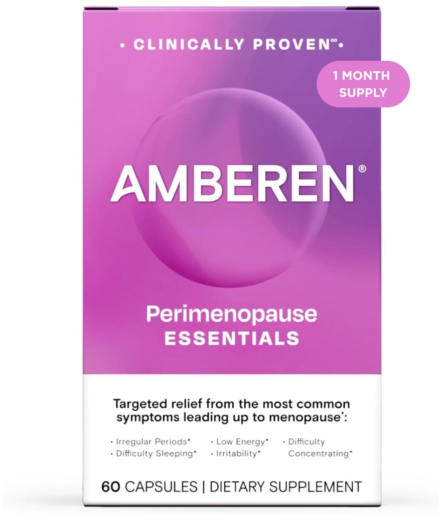 אמברן Perimenopause, פרי-Menopause Multi-Symptom הקלה, ויטמין B, ויטמין E & Antioxidants תוספת, קלינית Shown כדי לעזור לתמוך בהורמון, פלאשים חמים ולילות מזיעים, 60 הרוזן