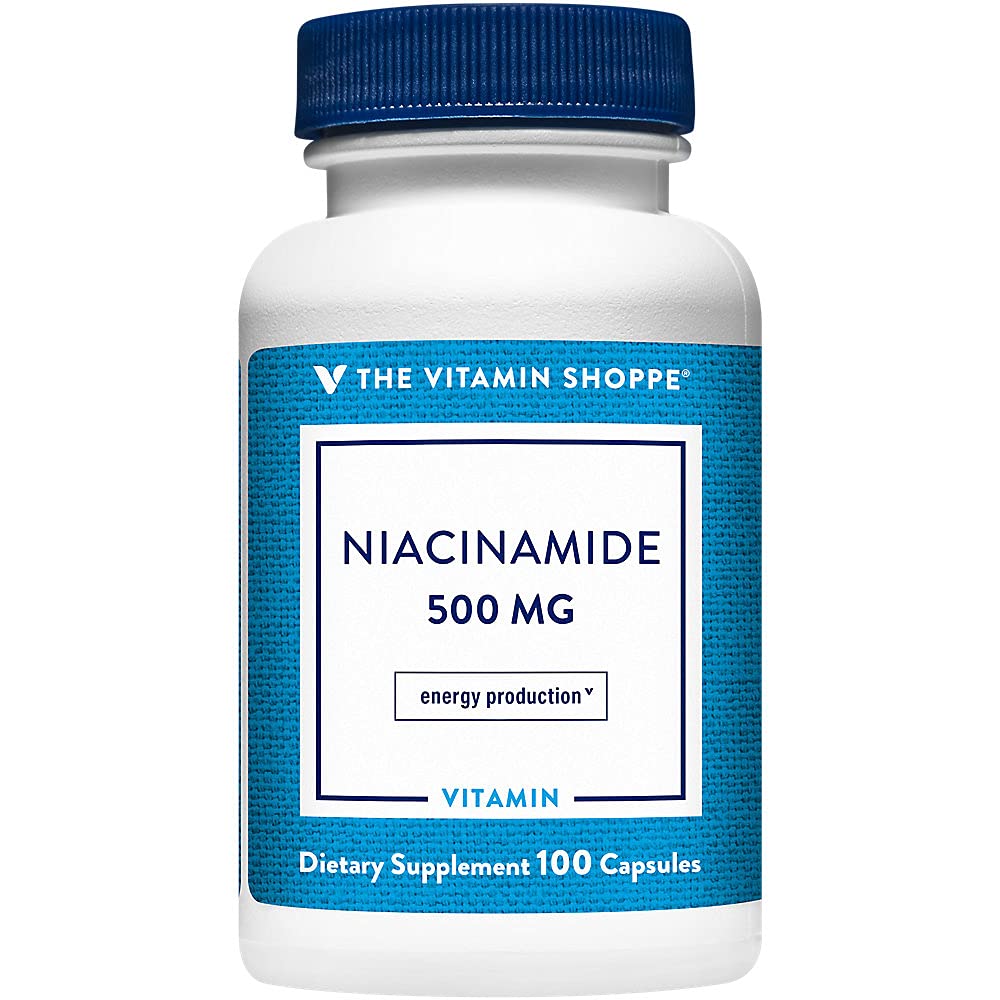ויטמין Shoppe Niacinamide 500MG, תומך רמות כולסטרול כבר בטווח הרגיל, פעם יומית (100 קפסולות)