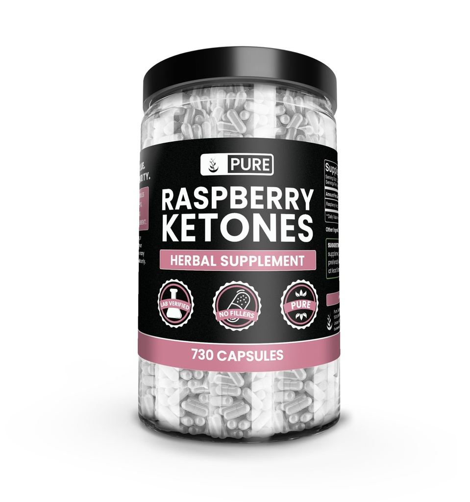 Pure Original Ingredients Raspberry Ketone (730 קפסולות) No Magnesium Or Rice Fillers, Always Pure, מעבדה מאומתת
