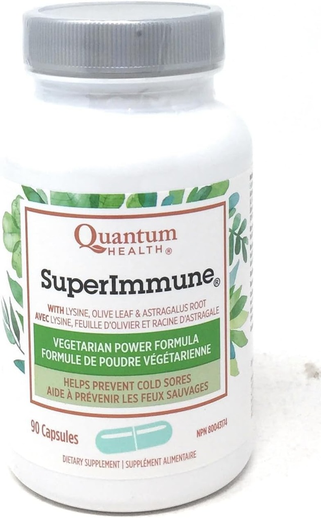 Quantum Health Super Immune+ Power Formula Dietary Supplement, 90 קפסולות צמחוניות