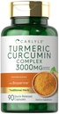 קרליל Turmeric Curcumin עם Black Pepper 3000 מ"ג | 90 קפסולות אבקה | תוסף מורכב עם bioperine | Non-GMO, Gluten Freeten