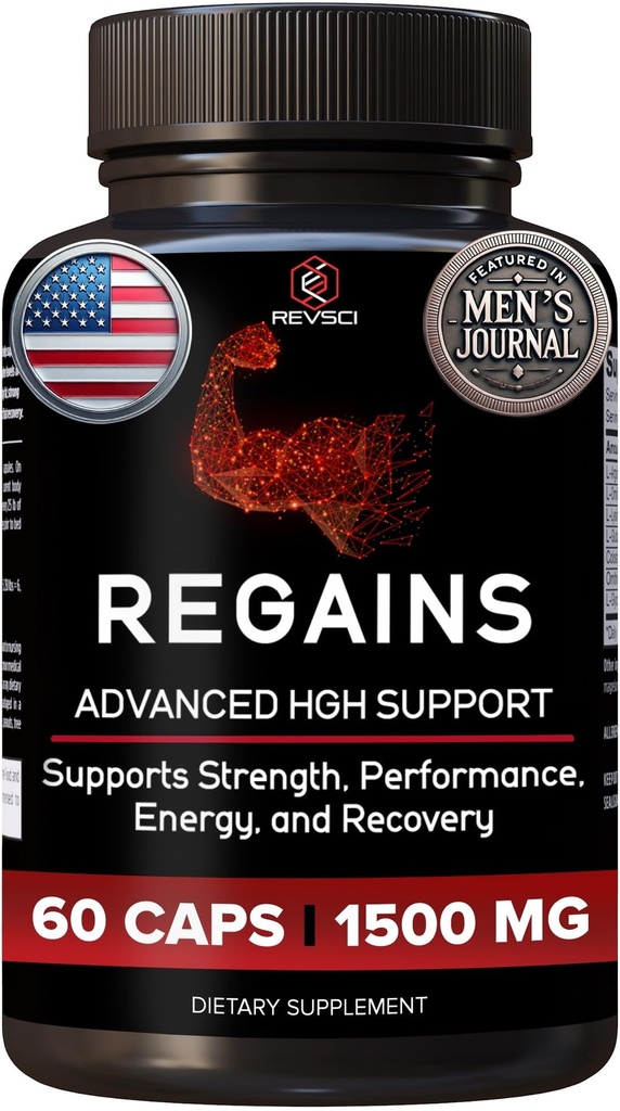 HGH Supplements for Men & Women - Regains Natural Anabolic Muscle Growth Building & Human Growth Hormone for Men, Muscle Builder for Men, Muscle Recovery Post Workout Supplement, 60 Protein Pills