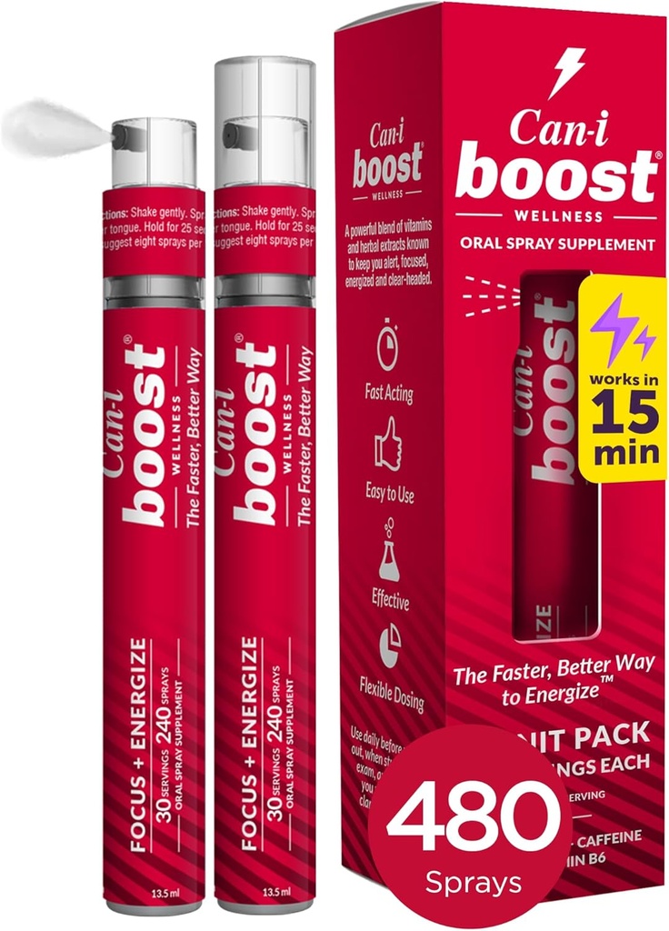 Can-i Boost Energy Spray for Women in Menopause ו Perimenopause תומך במהירות בשכחה ובמוח פוג, 60 משרתים