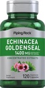 Piping Rock Echinacea Goldenseal קפסולות | 1400mg | 120 קפסולות צמחוניות | Non-GMO, Gluten Free Supplement