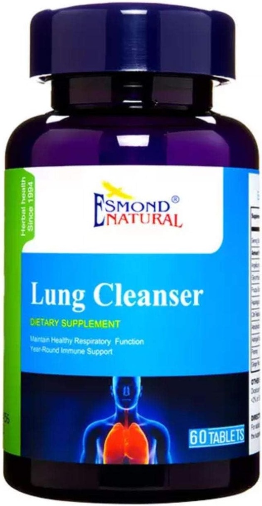 (3 Pack) Esmond Natural: Lung Cleanser (Maintain Healthy Respiratory Function), GMP, מוצר טבעי Assn Certified, Made in USA - 180 טבליות