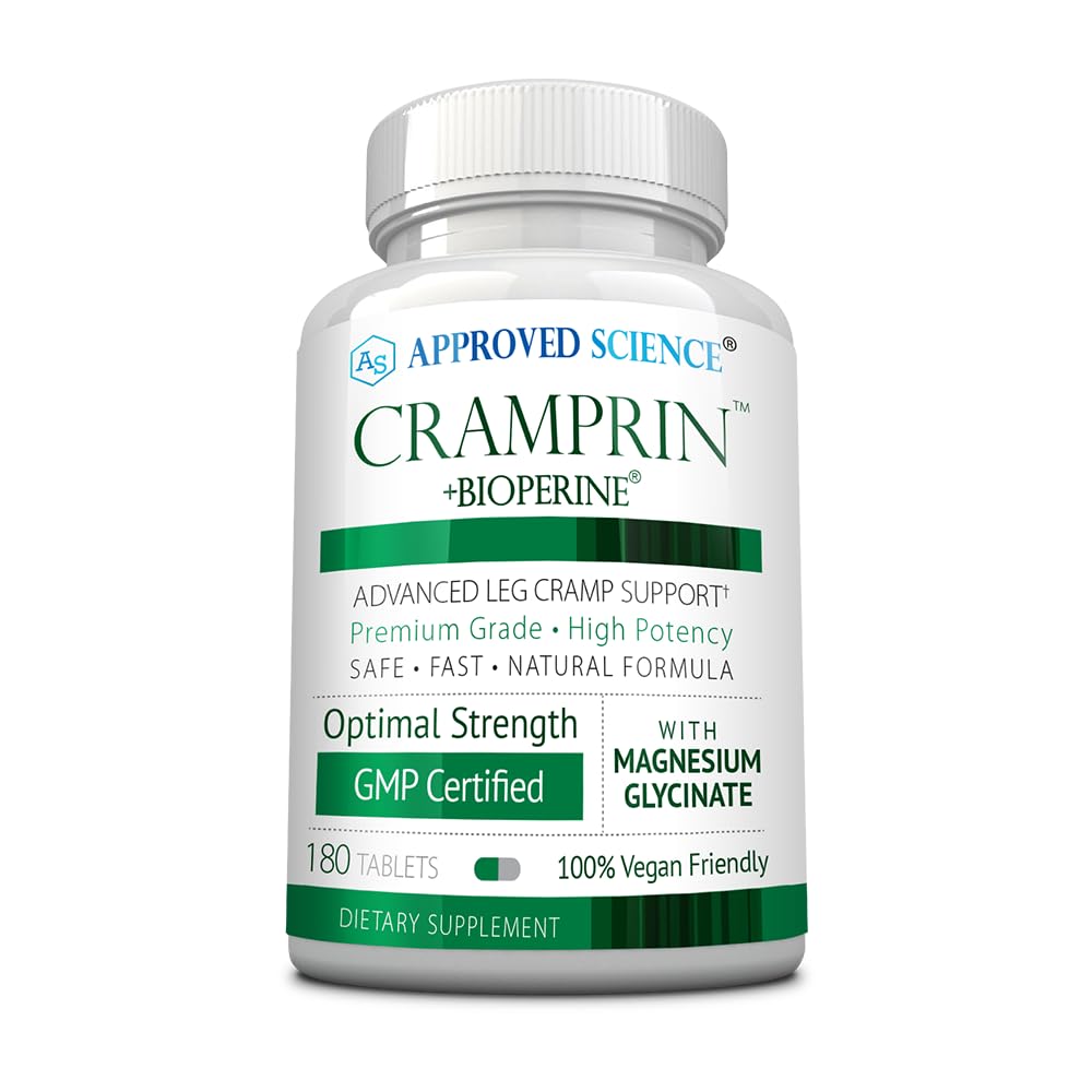 מוסמך מדע Cramprin - High Absorption Magnesium, ויטמין B Complex, BioPerine - 3 חודשים אספקה - 180 קפסולות - טבעוני