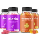 NutraChamps biotin Gummies (2 Pack) ו ויטמין C חניכיים (2 Pack) 4 Pack Bundle