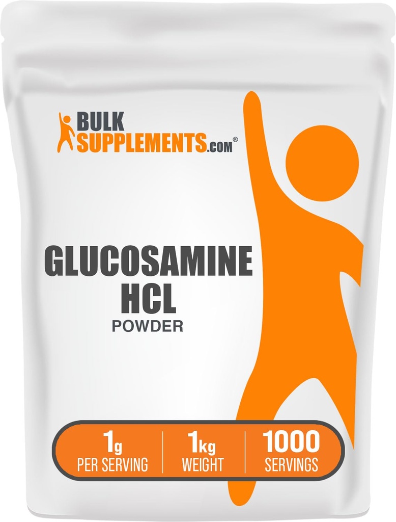 BulkSupplements.com Glucosamine HCl אבקת - תוסף Glucosamine, תוסף תמיכה משותפת -ten Free, 1g לכל משרת, 1kg (2.2 lbs) (Pack of 1)