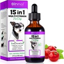 15 ב 1 כלב Multivitamin Drops, כלב Multivitamin נוזל תוספי מזון עם גלוקוזאמין ופרוביוטיקה, ויטמינים לכלבים לבריאות הלב, העצמות, Joint, Skin & Coat, Bladder, Immune System Support