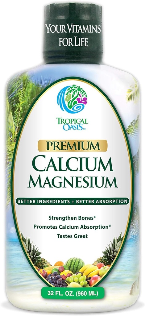 Premium נוזל Calcium Magnesium Citrate - נוסחה טבעית ו / תמיכה עצמות חזקות - ויטמין נוזלי תוסף W / Calcium, Magnesium, Boron & ויטמין D3 - עד 98% שיעור האבסורציה 32oz, 64  המשרת Serv.