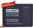 Dream Natural Sleep Aid for Adults - Sleep Supplement with Time Release Melatonin, Magnesium, Ashwagandha, B6 & Chamomile - Non-Habit Forming Vietnams - 60 קפסולות 11/30/25 Expiration