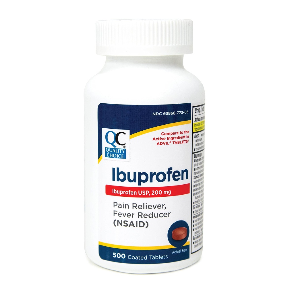 בחירת איכות Ibuprofen 200mg. Tablet 500-Count פלסטיק בקבוק