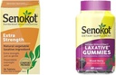 Senokot תוספת חיזוק ירקות טבעיים Laxative עבור Gentle Overnight הקלה Occasional Constipation, 36 Count & Dietary תוסף Laxative Gummies, Natural Senna לחלץ, Gentlele