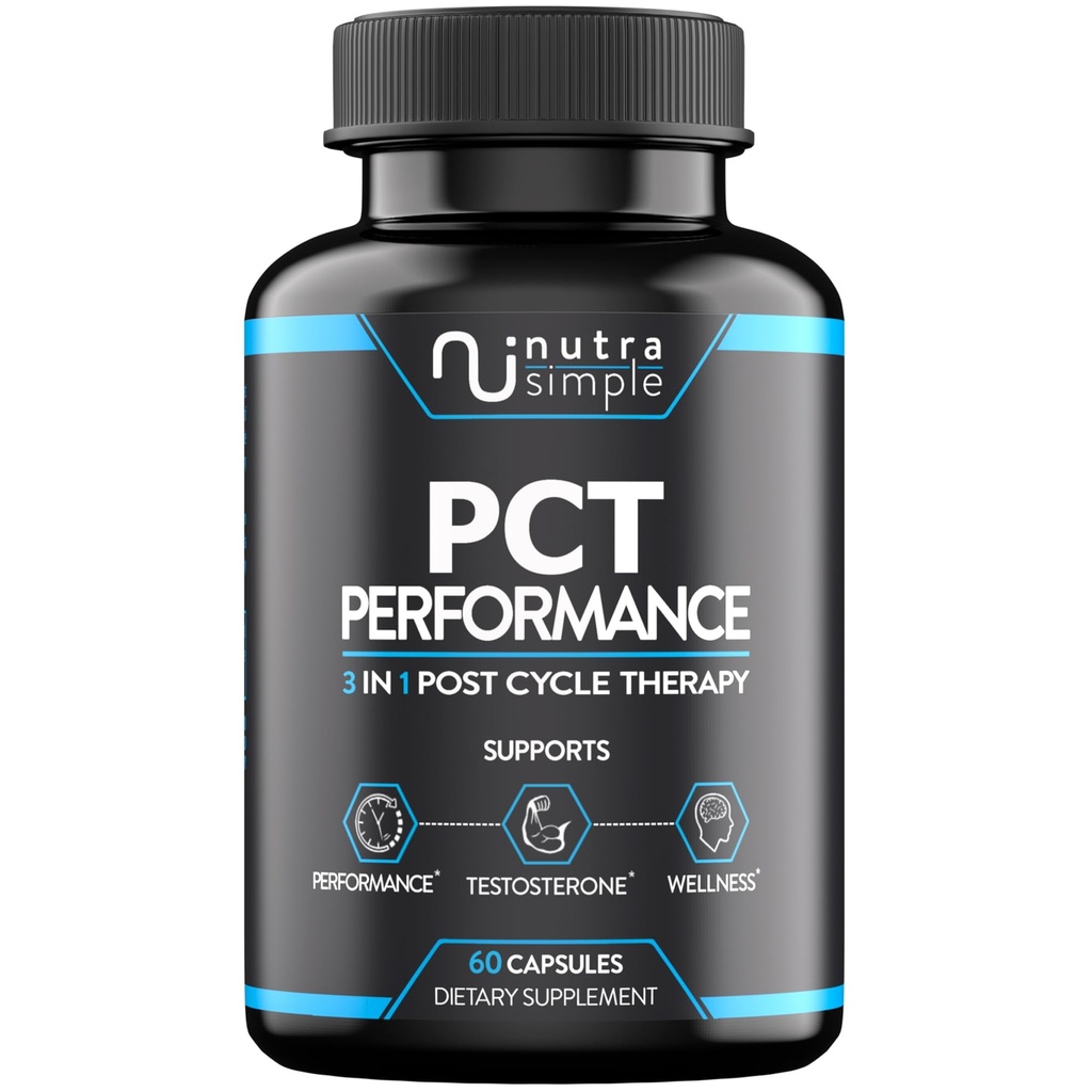 תוסף PCT עבור גברים, 3in-1 Post מחזור תמיכה & Natural Booster עם Estrogen Blocker, Liver תומך פורמולה, Made בארה"ב, עם Fenugreek, קרייזין, טונגקאט עלי, שביל החלב - 60 קפסולות