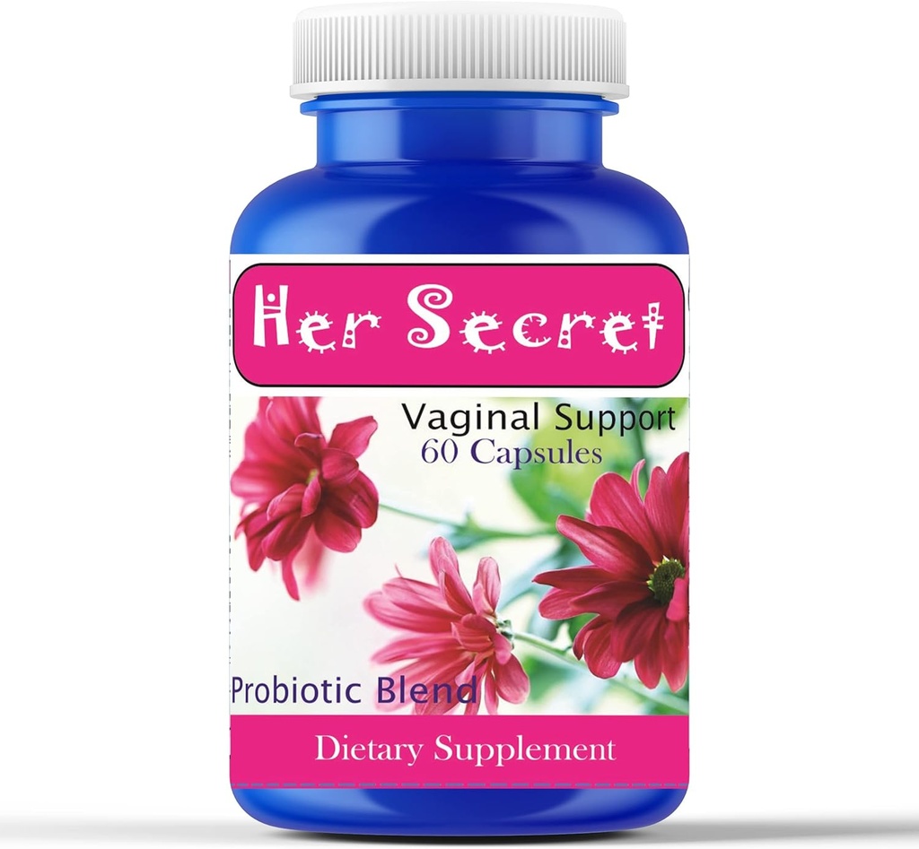 Celebrity LifeStyle Product Her Secret Women's Probiotics with Prebiotics - Daily Probiotics for Women Digestive Health, Gut & Feminine Balance, pH Support, Non-GMO, טבעוני, מיוצר בארה"ב - 60 קפסולות