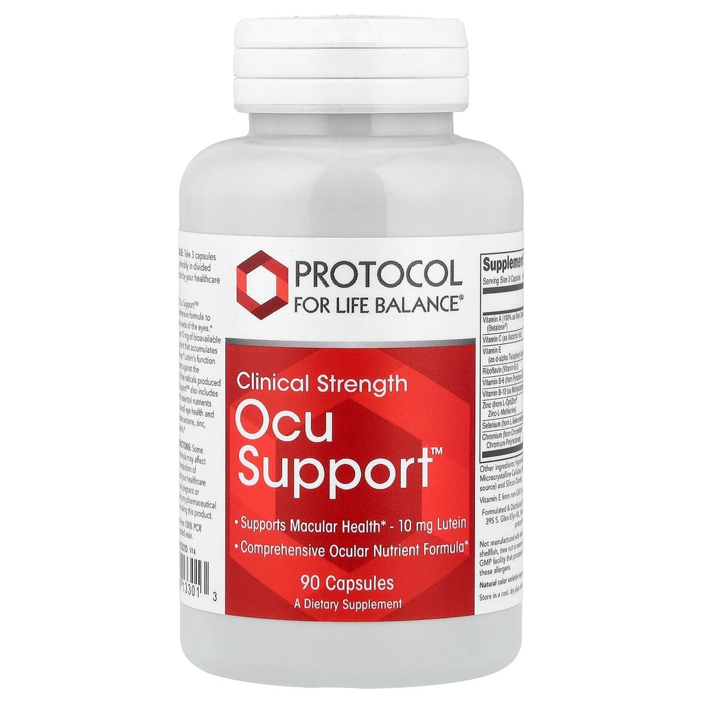 פרוטוקול ל-Life Balance - Ocu SupportTM (Clinical Strength) - פורמולה מקיפה עם Lutein כדי לתמוך Macular Health & Total Eye Function - 90 קפסולות