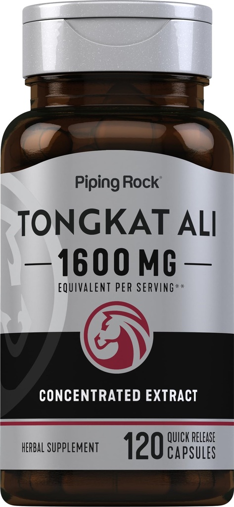 Piping Rockטונגkat Ali | 1600 מ"ג | 120 קפסולות | Longjack Extracted | Herbal Supplement | Non-GMO, Gluten Free