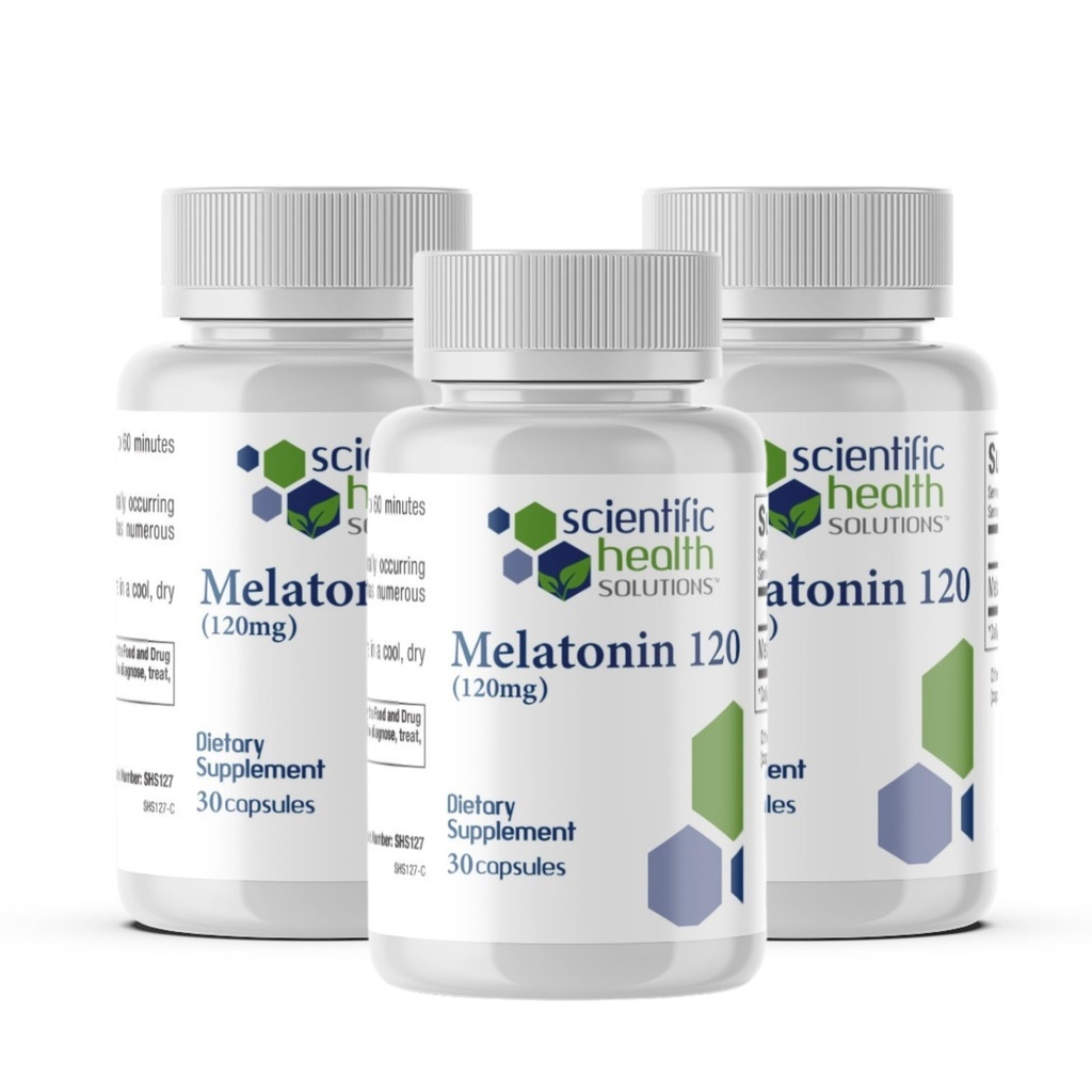 מלטונין 120 מ"ג | Single-Dose Melatonin in Easy-to-Swallow קפסולות | טבעוני, Non-GMO & Gluten-Free | US-Made Extra Mela מלטונין (3-Pack)