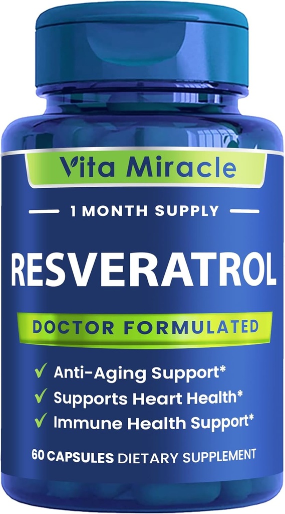 תוספת של Resveratrol 1200mg High Potency - אורגני Trans Resveratrol עם Absorption משופרת עבור תוספי בריאות סלולרי וקוגניציה - Non GMO השוואת 1200 מ"ג לאחרים 500 מ"ג או 1000 מ"ג