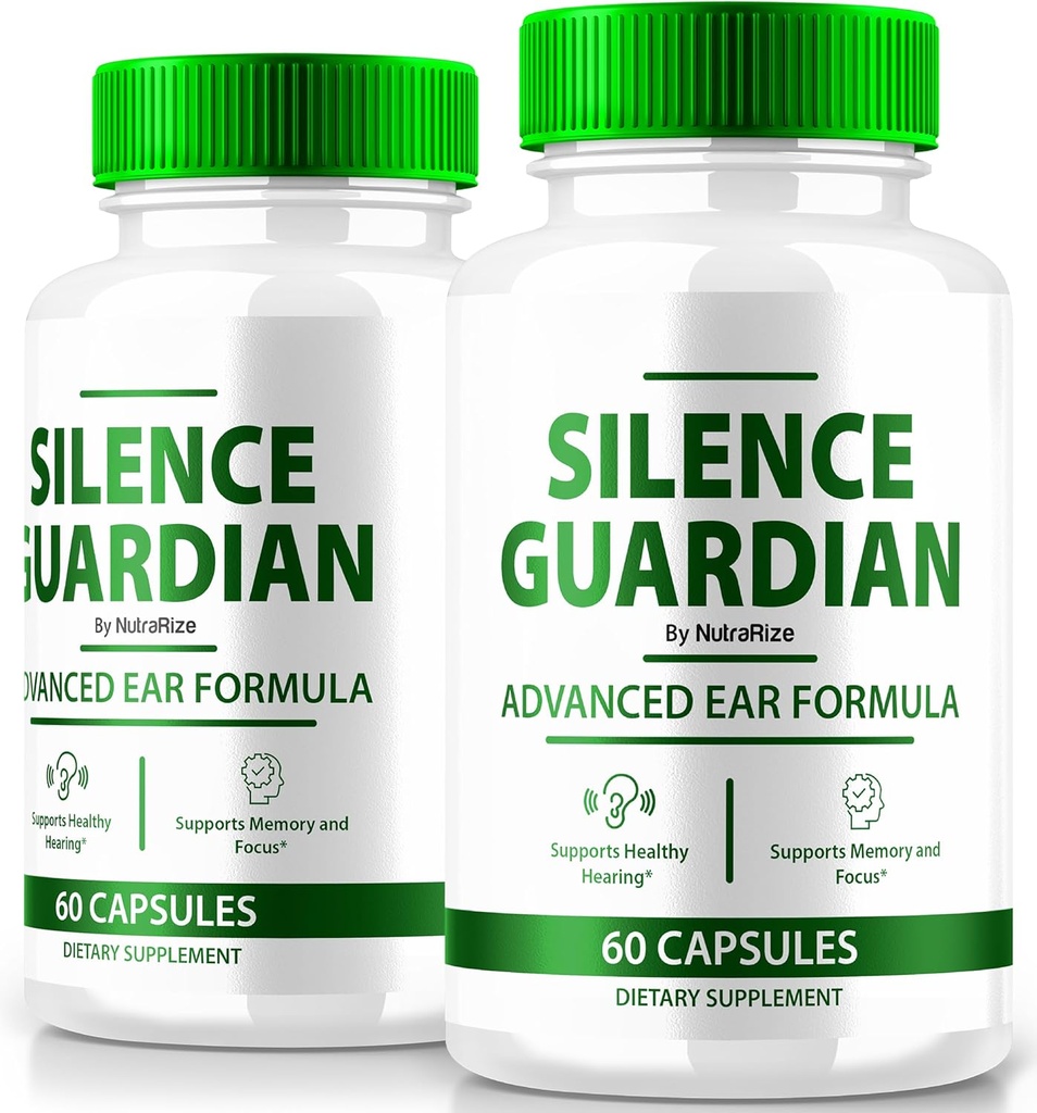 (2 Pack) Silenceגרדיאן - Advanced Ear Formula, פורמולה רשמית לתמיכה ב- 360 שמיעה, כל המרכיבים הטבעיים כדי לשמור על בריאות אודיטוריטורי, ביקורת ר שומרונית (120 קפסולות)