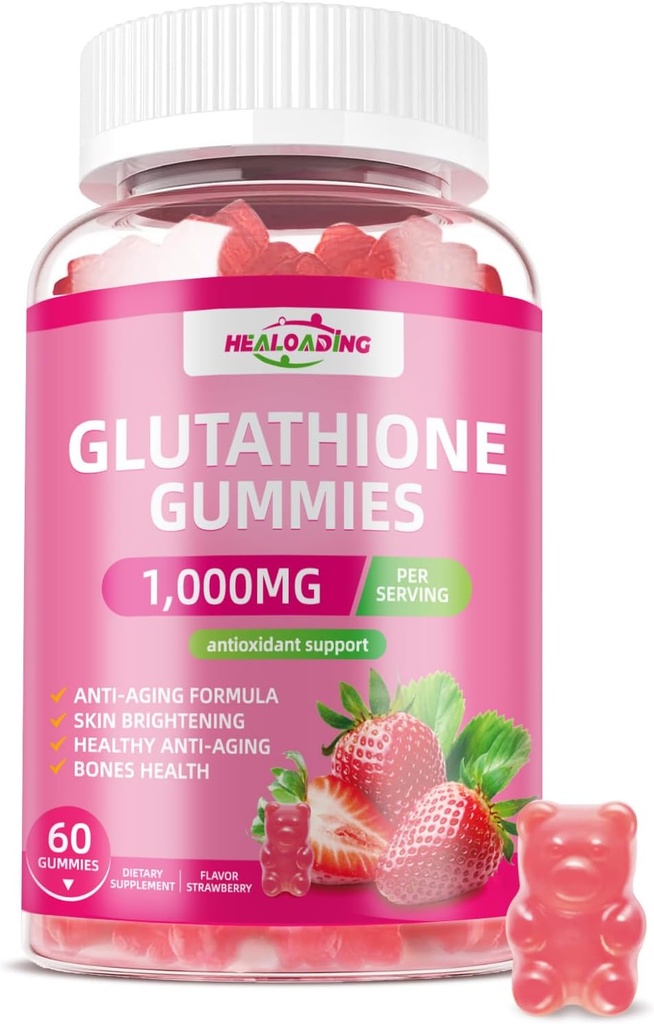 Glutathione Collagen Gummies תוסף: ויטמינים C, E, D&B12 Glutathione תוסף 1000 מ"ג פורמולה לתמיכה אנטי-חמצן