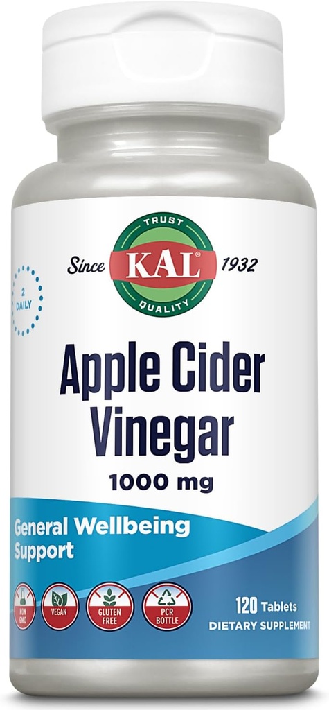 KAL Apple Cider Vinegar כמוסות, 500 מ"ג, 120 Count