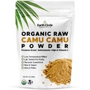 כדור הארץ Circle Organics Camu Camu - אבקת Raw Bre אורגנית עם ויטמין C & Antioxidants - טבעוני, כשר, non-GMO Superfood for Immunity & Energy - 3oz (Pack of 1)