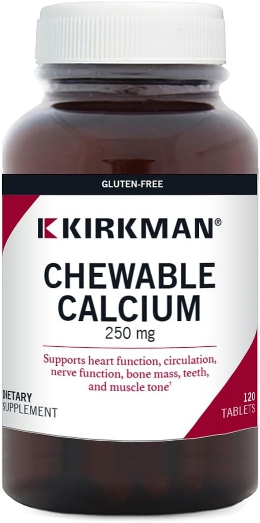 קירקמן - Calcium 250 מ"ג עם ויטמין D3-120 טבליות - מינרלים חיוניים - עוזר לשמור על עצמות חזקות - Hypoallergenic