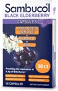 Sambucol Black Elderberry קפסולות - מתקדם Immune, ויטמין C ו- Zinc, Elderberry קפסולות, Immune Support Supplements, Black Elderberry תוספי, Gluten Free, Easy to Swallow קפסולות - 30 הרוזן