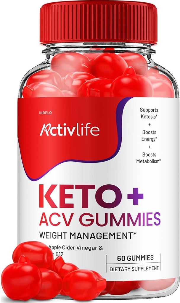 ActivLife Keto ACV Gummies - Active Life Keto Apple Cider Vinegarmies, ActivLife Keto + ACV משקל ניהול חניכיים ActiveLife מתקדם 1000 מ"ג פורמולה (1 Pack - 60 חניכיים)