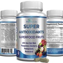 Super Antioxidant פירות Superfood Complex - Powerful Antioxidant Superפירות, Acai, Goji, Noni, Mosteen, Pomegranate, Elderberry, Resveratrol, תמיכה ב- Skin Care - 60 קפסולות