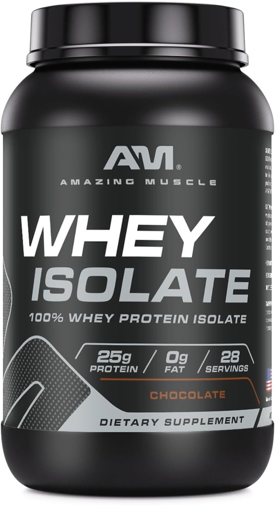 שריר מדהים שומן Whey חלבון Isolate אבקה | 25 דקדוק חלבון Per לשרת | 100% Whey Isolate | Zero Fat | Made in USA (2 Lb, שוקולד)