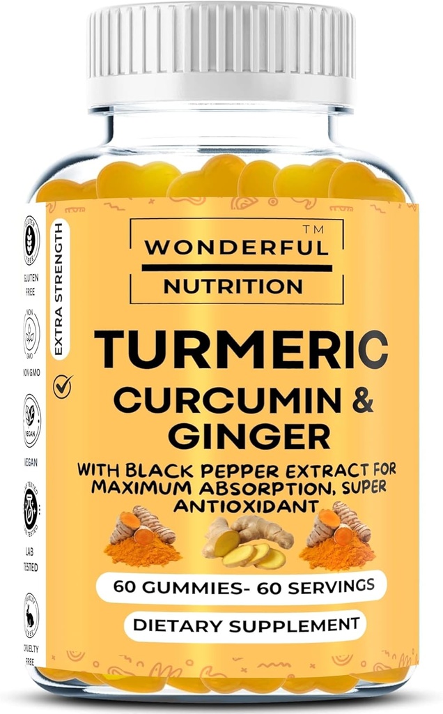 אלביס את המסע שלך Turmeric, Curcumin, וחניכיים ג'ינג'ר: תוספי מזון סופר מזון עשירים עם Black Pepper Extract - 60 מסטיקנים