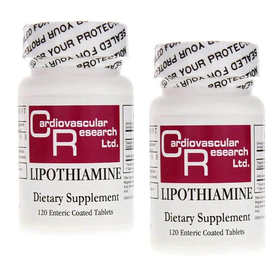 Cardiovascular Research Lipothiamine B תוסף 240 טבליות - ויטמין B1 עכשיו עם Alpha Lipoic Acid - 2 X 120 Count