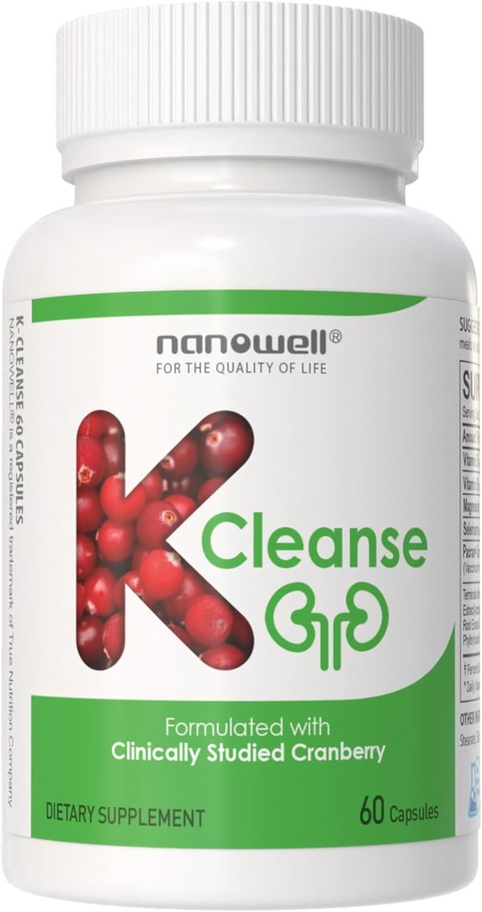 NANOGood K-Cleanse - Kidney ניקויse תוסף עם פלט Pacran Cranberry, Magnesium, Selenium, ויטמינים B5 & B6-60 קפסולות, 30 יום אספקה