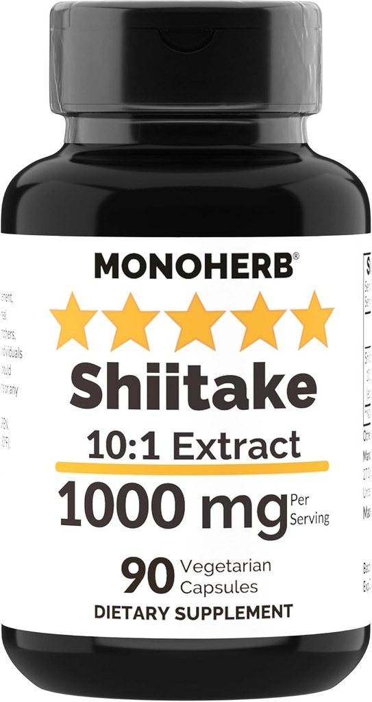MONOHERB Shiitake Mushroom 1000 מ"ג - 90 קפסולות צמחוניות