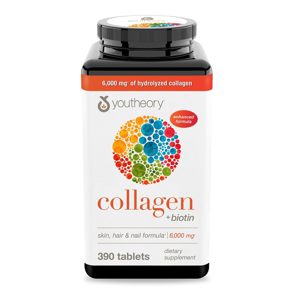 Youtheory Collagen Advanced Formula with Biotin, 390 הרוזן (Pack of 1)