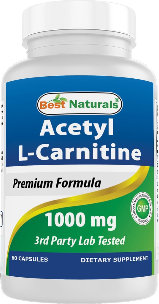 Best Naturals Acetyl L-Carnitine 1000 מ"ג קפסולת, 60 הרוזן