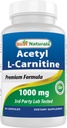 Best Naturals Acetyl L-Carnitine 1000 מ"ג קפסולת, 60 הרוזן